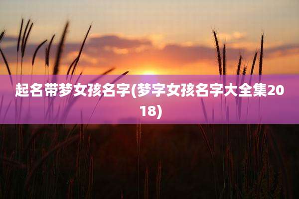 起名带梦女孩名字(梦字女孩名字大全集2018)