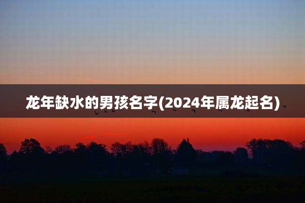 龙年缺水的男孩名字(2024年属龙起名)