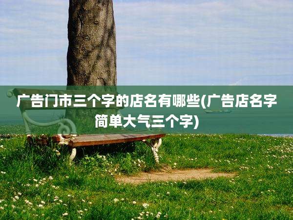 广告门市三个字的店名有哪些(广告店名字简单大气三个字)