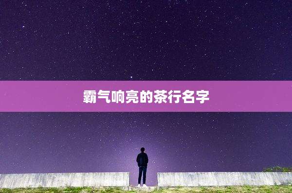 霸气响亮的茶行名字