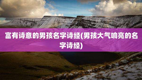 富有诗意的男孩名字诗经(男孩大气响亮的名字诗经)