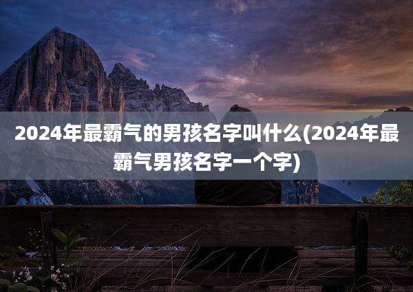 2024年最霸气的男孩名字叫什么(2024年最霸气男孩名字一个字)