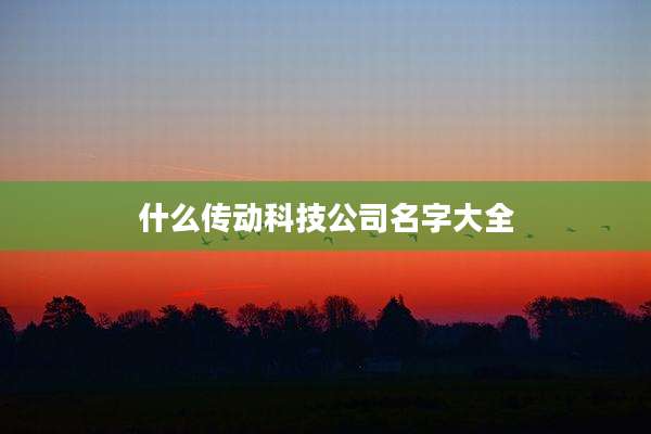 什么传动科技公司名字大全