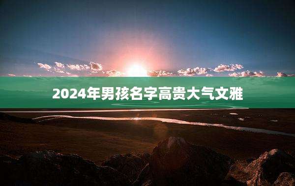2024年男孩名字高贵大气文雅