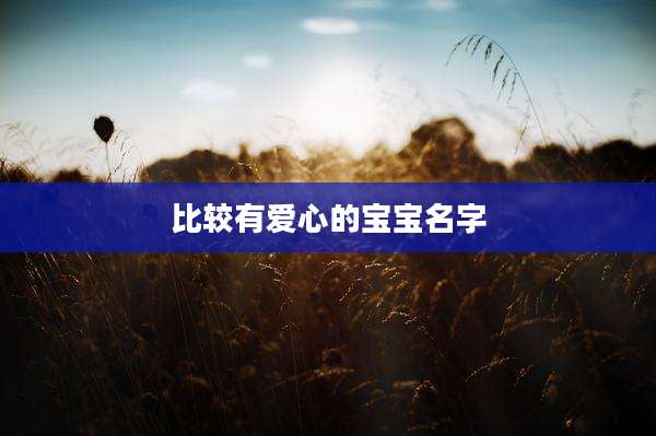 比较有爱心的宝宝名字