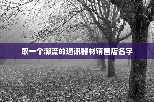 取一个潮流的通讯器材销售店名字