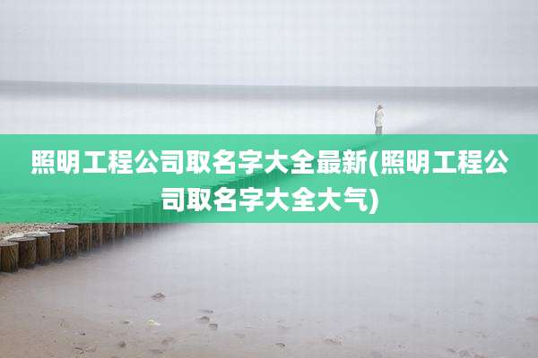 照明工程公司取名字大全最新(照明工程公司取名字大全大气)