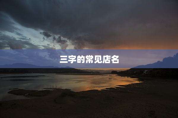 三字的常见店名