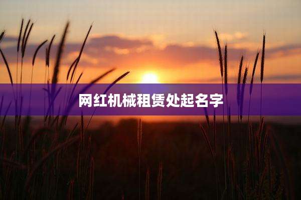 网红机械租赁处起名字