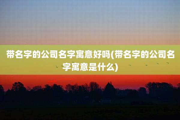 带名字的公司名字寓意好吗(带名字的公司名字寓意是什么)