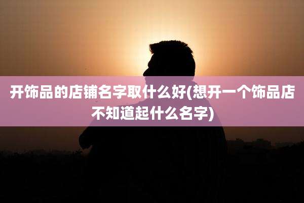 开饰品的店铺名字取什么好(想开一个饰品店不知道起什么名字)