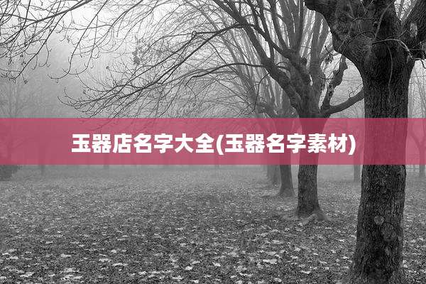 玉器店名字大全(玉器名字素材)