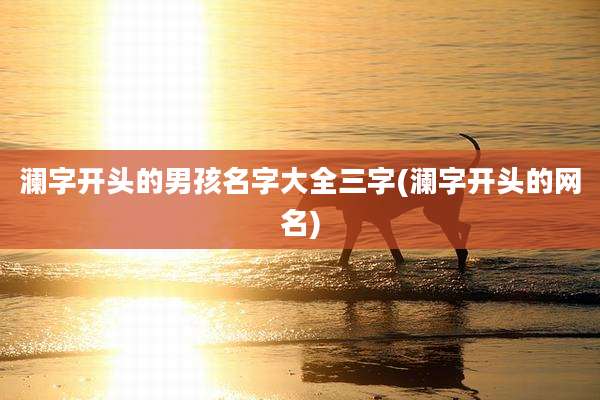 澜字开头的男孩名字大全三字(澜字开头的网名)
