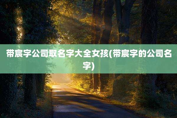 带宸字公司取名字大全女孩(带宸字的公司名字)