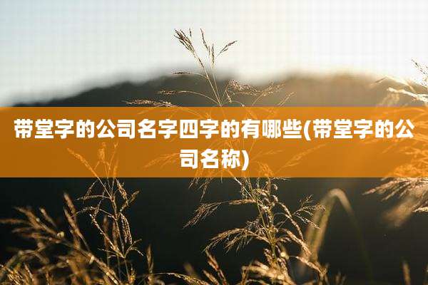 带堂字的公司名字四字的有哪些(带堂字的公司名称)