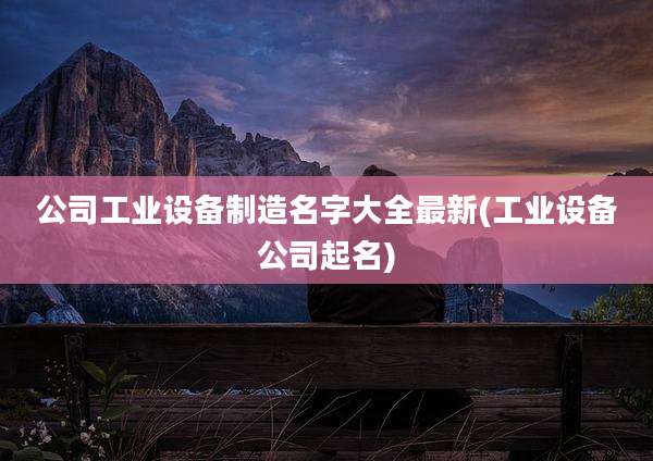 公司工业设备制造名字大全最新(工业设备公司起名)