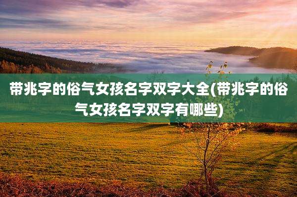 带兆字的俗气女孩名字双字大全(带兆字的俗气女孩名字双字有哪些)