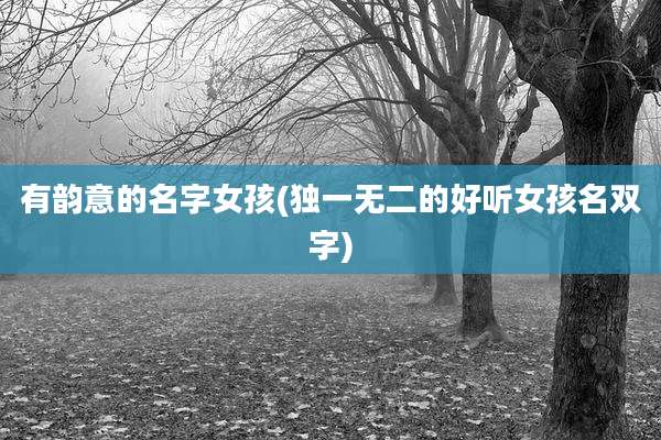 有韵意的名字女孩(独一无二的好听女孩名双字)