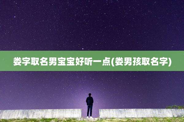 娄字取名男宝宝好听一点(娄男孩取名字)