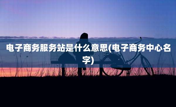 电子商务服务站是什么意思(电子商务中心名字)