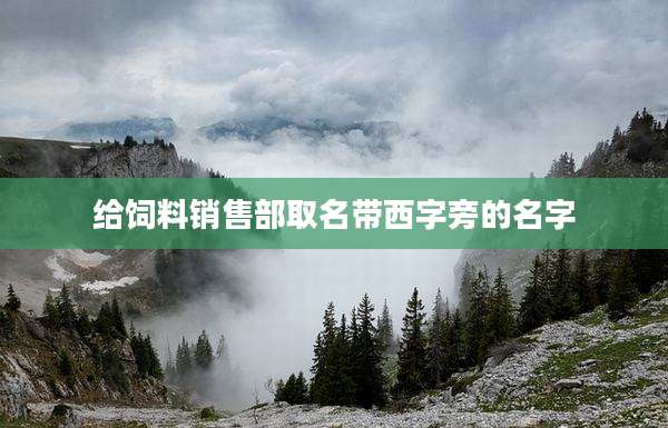 给饲料销售部取名带西字旁的名字