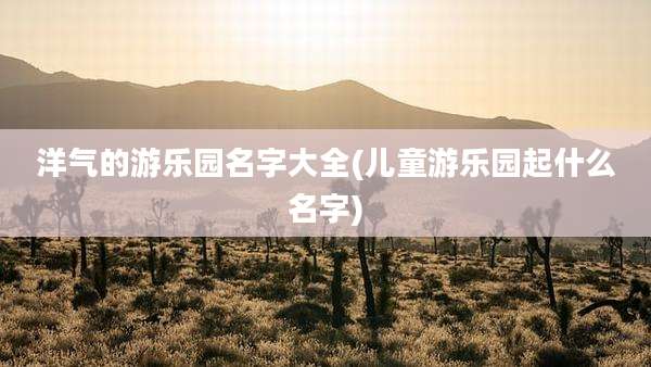 洋气的游乐园名字大全(儿童游乐园起什么名字)