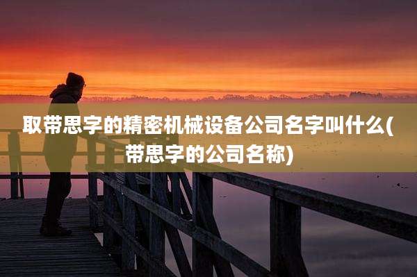 取带思字的精密机械设备公司名字叫什么(带思字的公司名称)