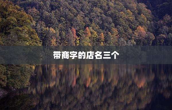 带商字的店名三个
