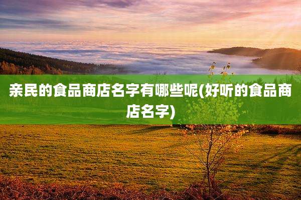 亲民的食品商店名字有哪些呢(好听的食品商店名字)
