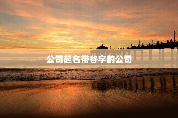 公司起名带谷字的公司