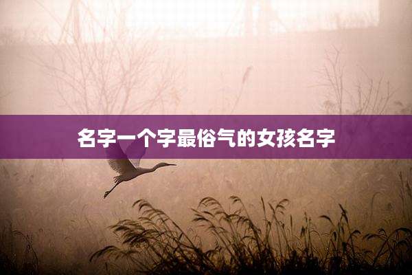 名字一个字最俗气的女孩名字
