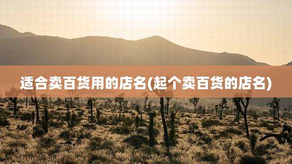 适合卖百货用的店名(起个卖百货的店名)