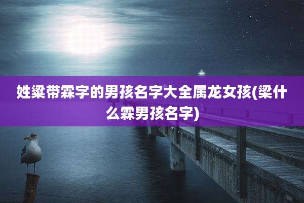 姓粱带霖字的男孩名字大全属龙女孩(梁什么霖男孩名字)