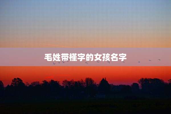 毛姓带槿字的女孩名字