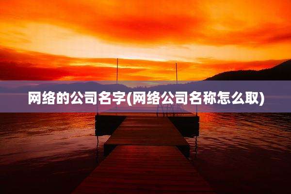 网络的公司名字(网络公司名称怎么取)