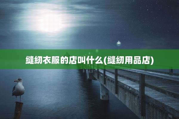 缝纫衣服的店叫什么(缝纫用品店)