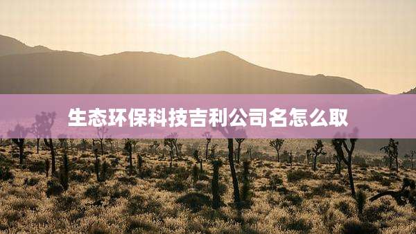 生态环保科技吉利公司名怎么取