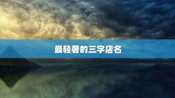 最轻奢的三字店名