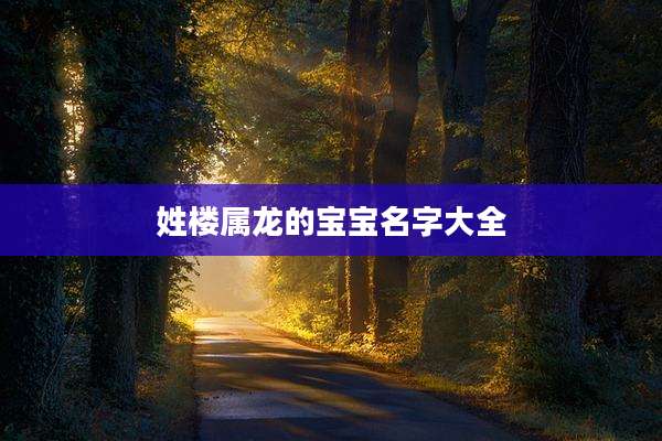 姓楼属龙的宝宝名字大全