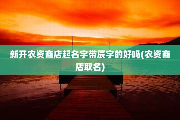 新开农资商店起名字带辰字的好吗(农资商店取名)