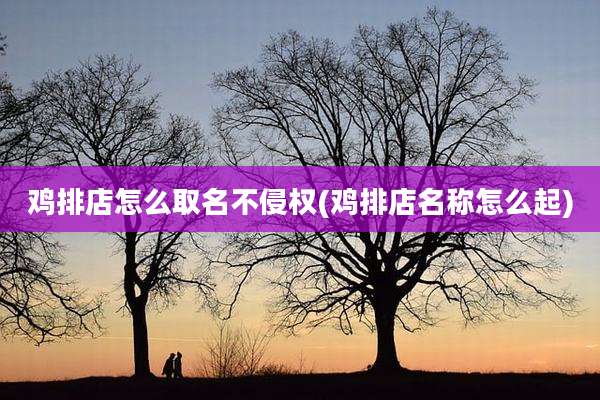 鸡排店怎么取名不侵权(鸡排店名称怎么起)