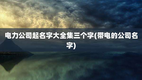 电力公司起名字大全集三个字(带电的公司名字)