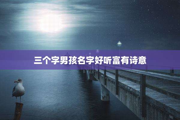 三个字男孩名字好听富有诗意