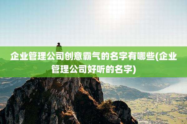 企业管理公司创意霸气的名字有哪些(企业管理公司好听的名字)