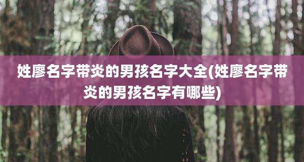 姓廖名字带炎的男孩名字大全(姓廖名字带炎的男孩名字有哪些)