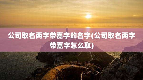 公司取名两字带嘉字的名字(公司取名两字带嘉字怎么取)