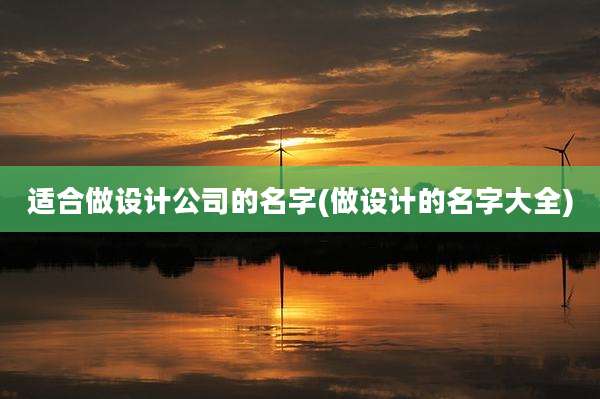 适合做设计公司的名字(做设计的名字大全)