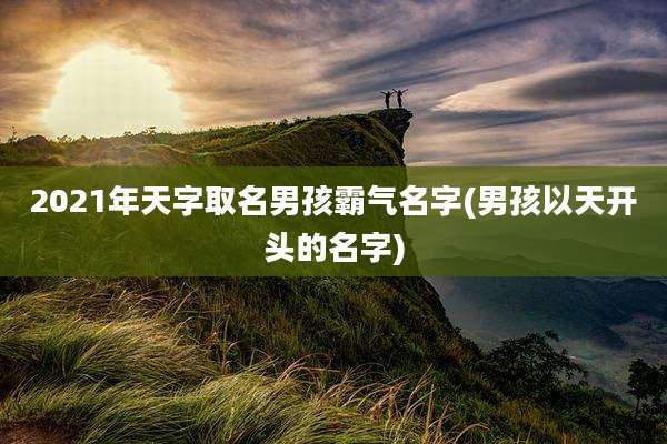 2021年天字取名男孩霸气名字(男孩以天开头的名字)