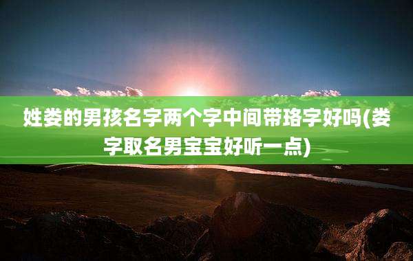 姓娄的男孩名字两个字中间带珞字好吗(娄字取名男宝宝好听一点)