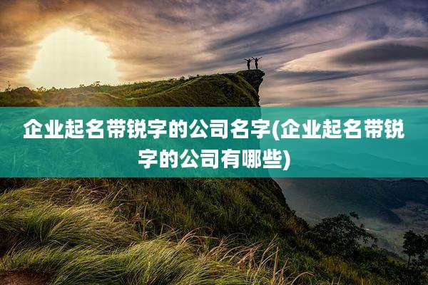 企业起名带锐字的公司名字(企业起名带锐字的公司有哪些)